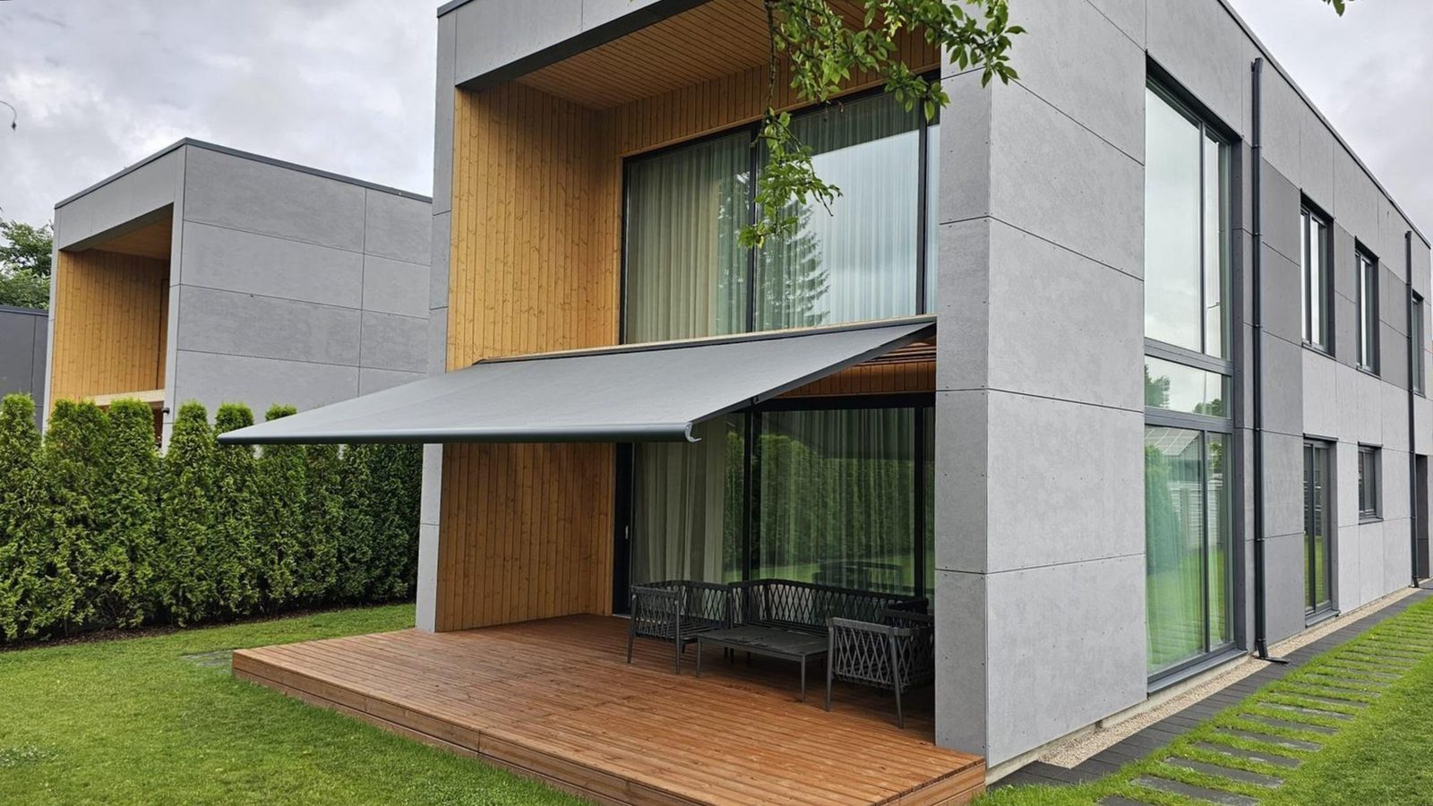 wooden windows installation at Family House in Marupe, Marupe, Latvia