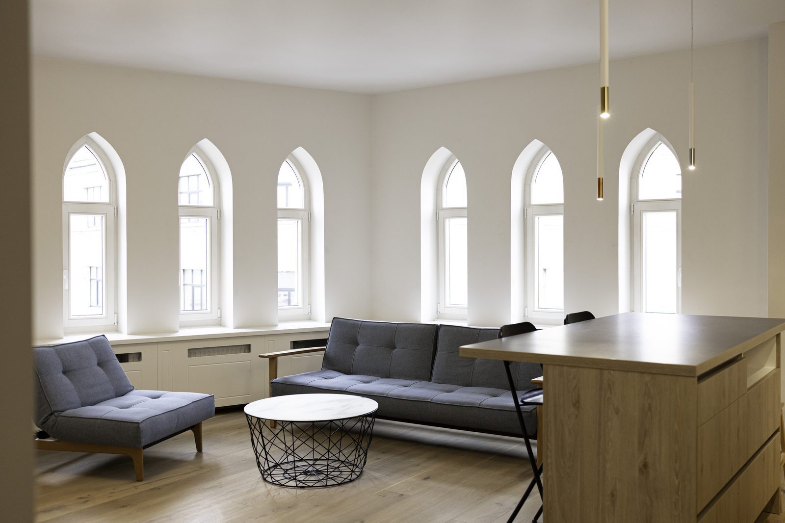 ECO 92 with Gothic arch fanlights wooden windows installation at Meza iela 4 - image 5