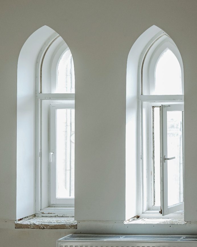 ECO 92 with Gothic arch fanlights wooden windows installation at Meza iela 4 - image 7