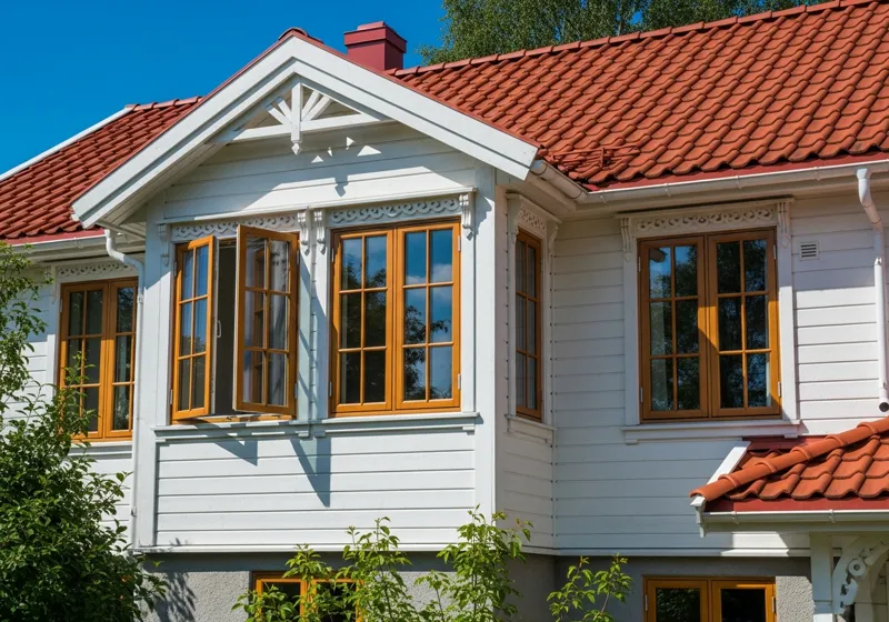 Скандинавские деревянные окна с открыванием наружу