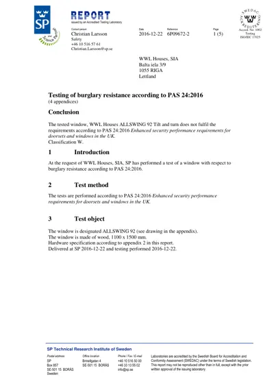 Сертификат PAS24 ALLSWING 110/150