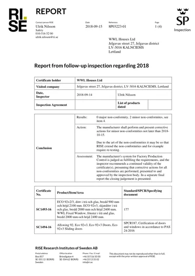 Отчёт шведской инспекции