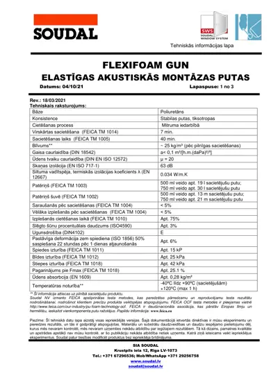 Сертификат FLEXIFOAM All Seasons