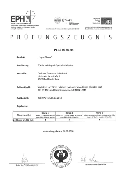 Климатические испытания дверных панелей из массива