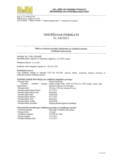 Отчёт испытаний № 643
