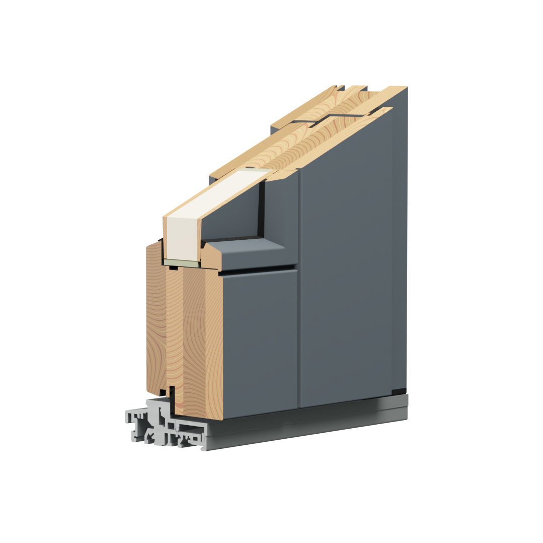 Сечение профиля входной деревянной двери ECO 92 92 мм с сэндвич-панелью COSMO Classic SPE