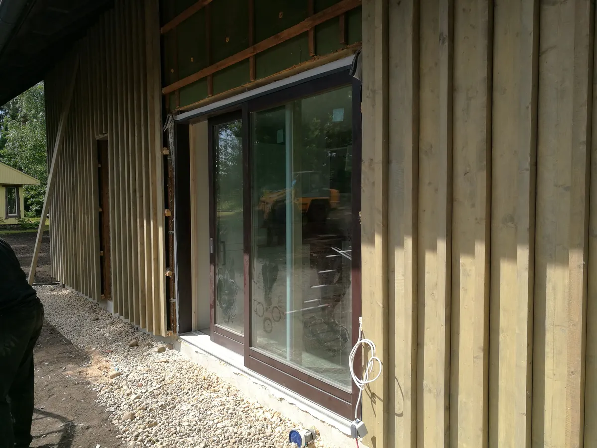 wooden windows installation at Gauja National Park, Latvia