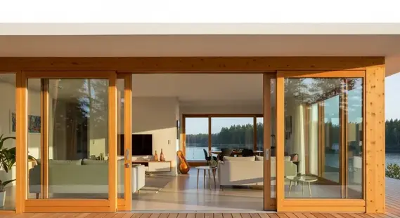 Wooden lift-and-slide patio door from European timber windows manufacturer