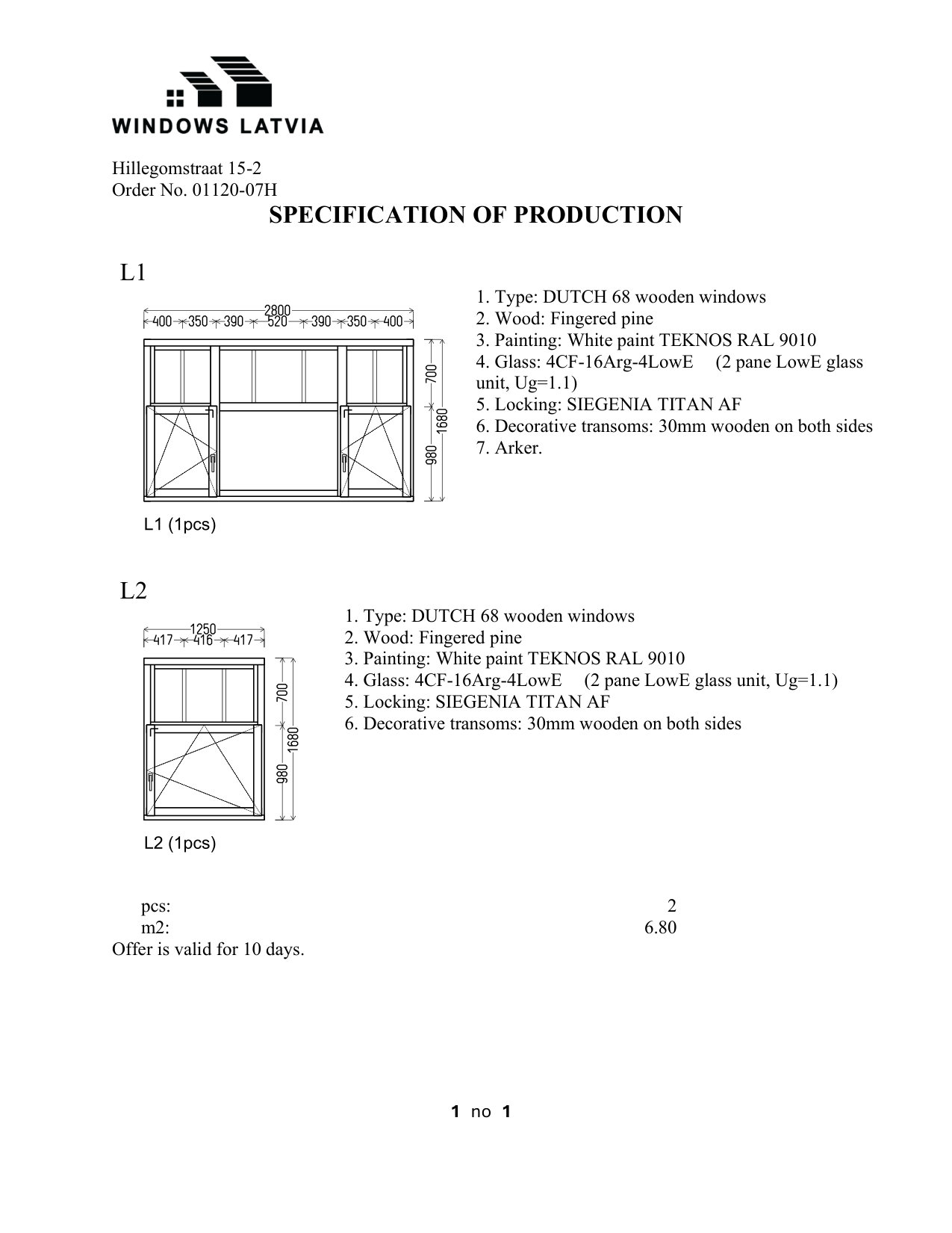 Dutch 68 koka loga tehniskais rasējums - Hillegomstraat 15-2 Amsterdama