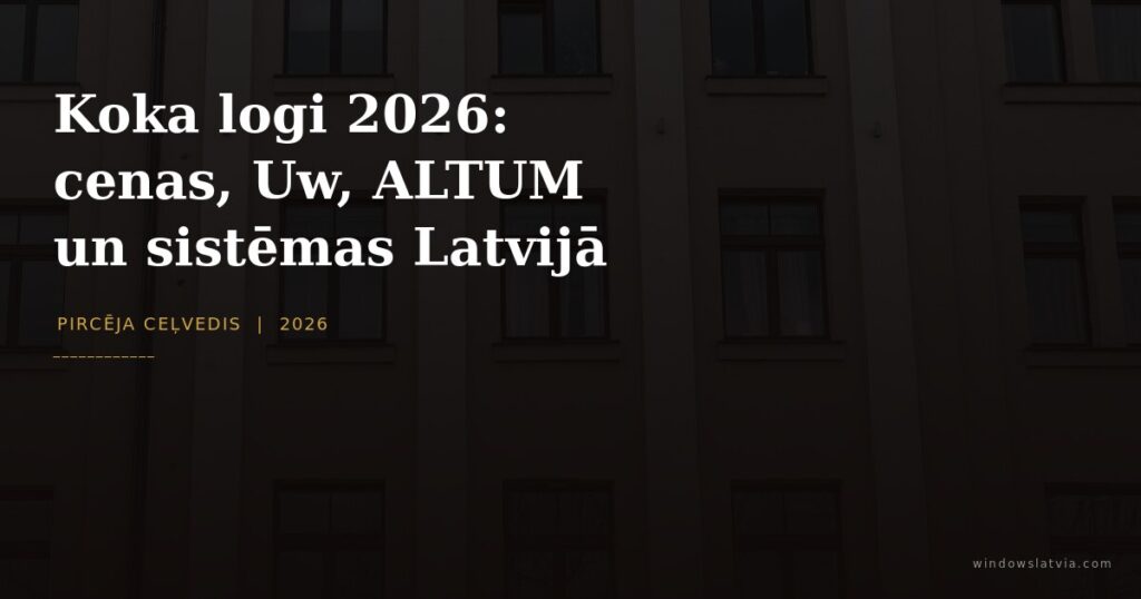 Koka logi 2026 - Windows Latvia pircēja ceļvedis ar Uw rādītājiem, ALTUM subsīdijām un sistēmu salīdzinājumu