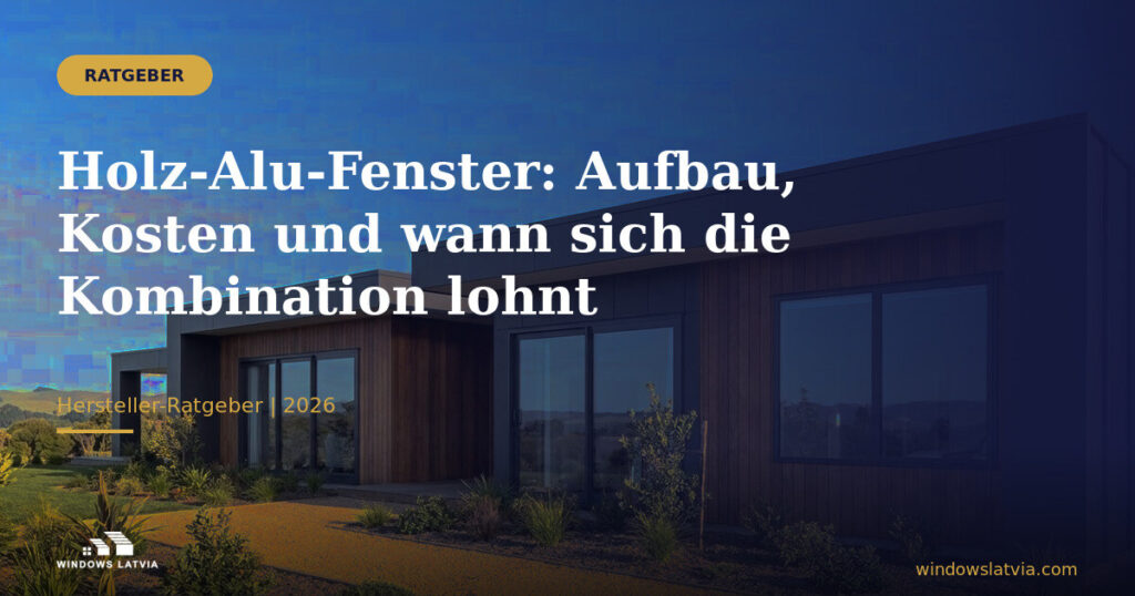 Moderne Holz-Alu-Fenster an einer Hausfassade mit anthrazitfarbener Aluschale und Holzverkleidung