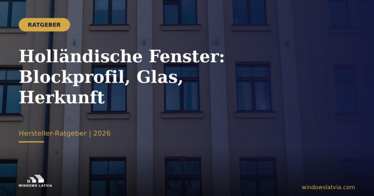 Holländische Fenster: Blockprofil, Glas, Herkunft
