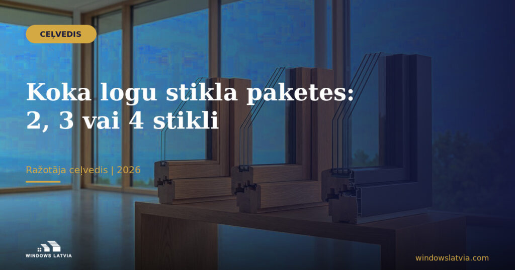 Koka logu stikla paketes: 2, 3 vai 4 stikli