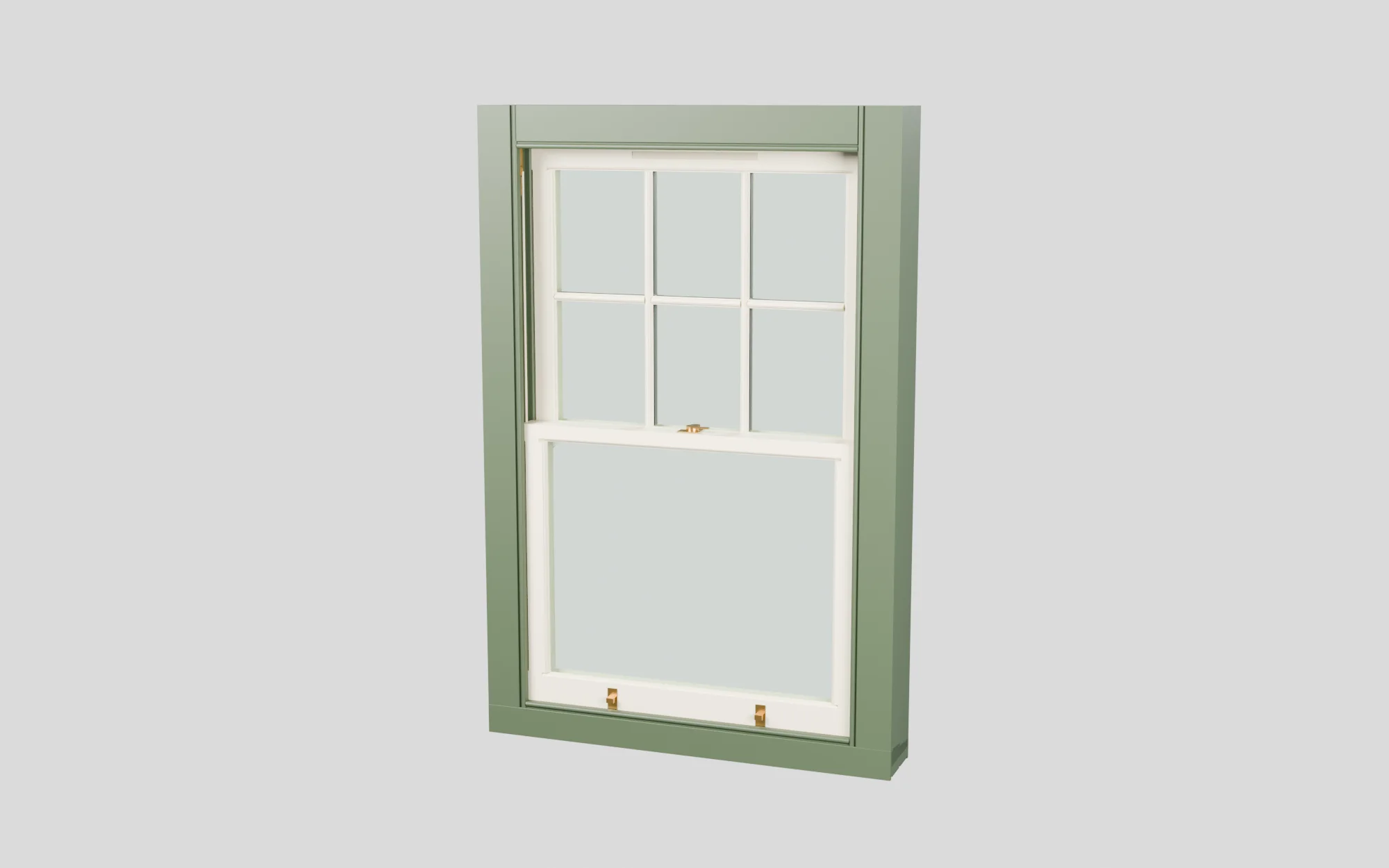 Timber box sash window, seen from the room